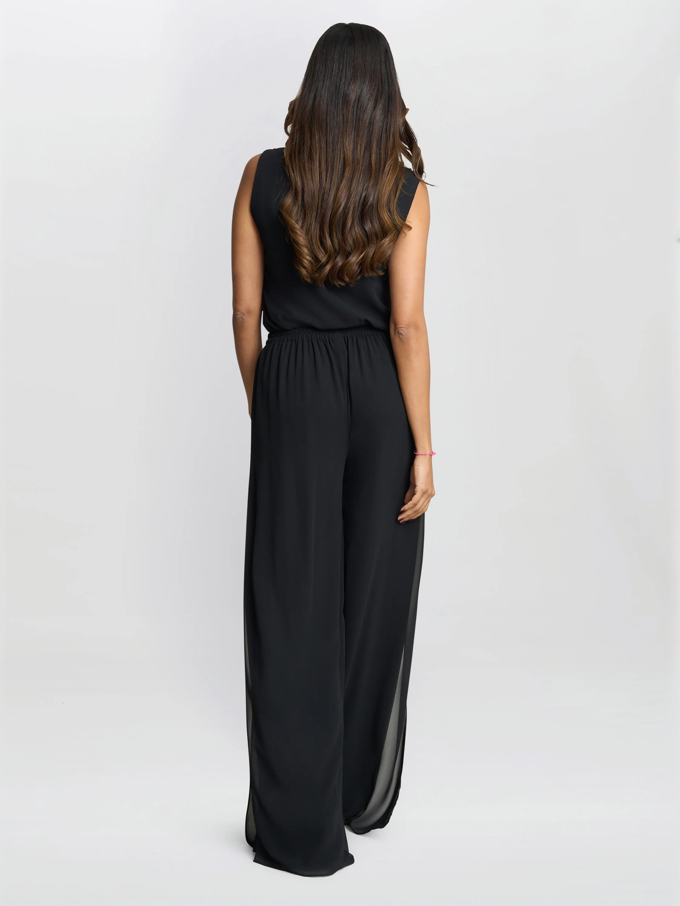 Black Double Layer Chiffon Cami - Image 3