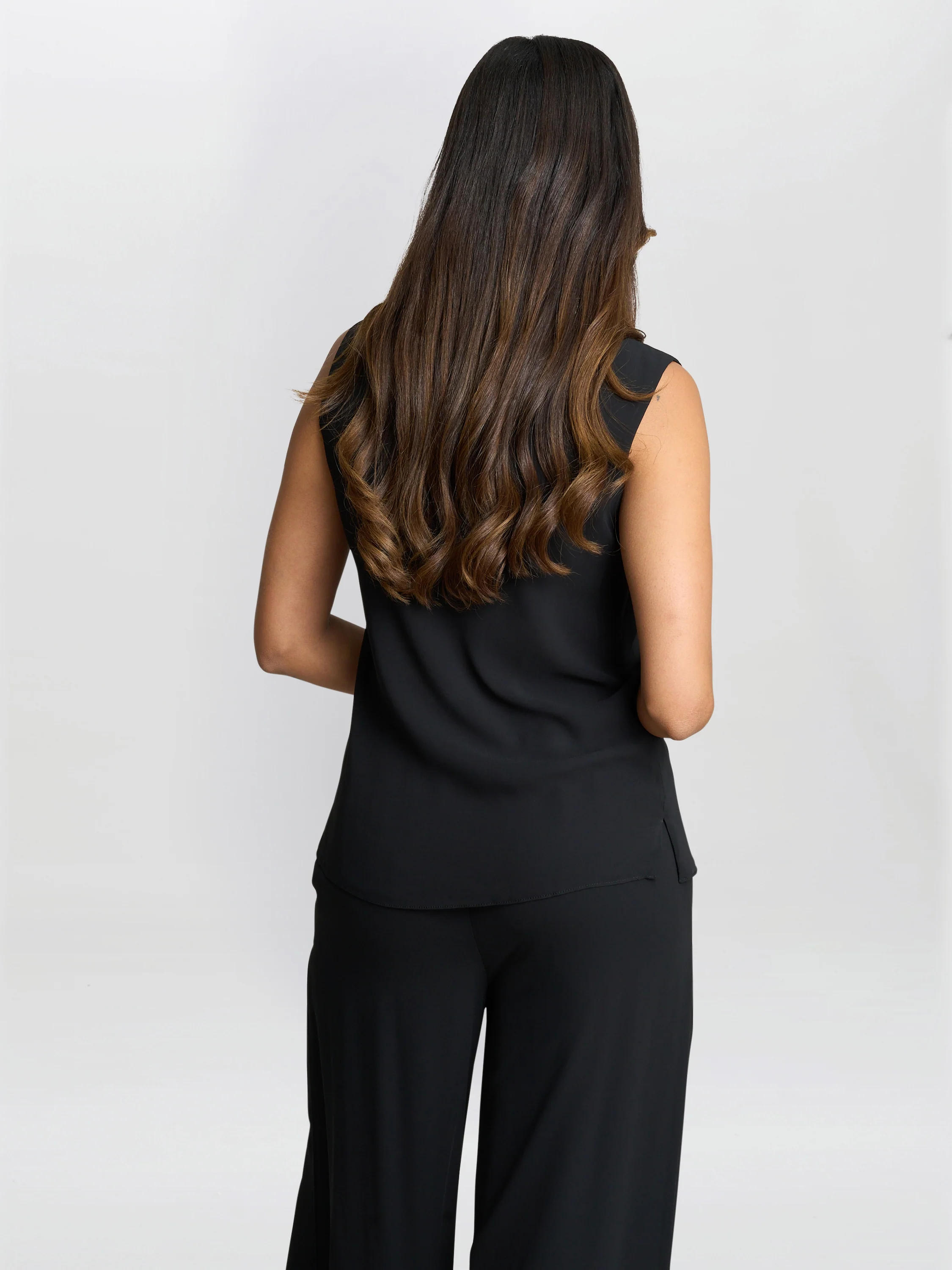 Black Double Layer Chiffon Cami - Image 5