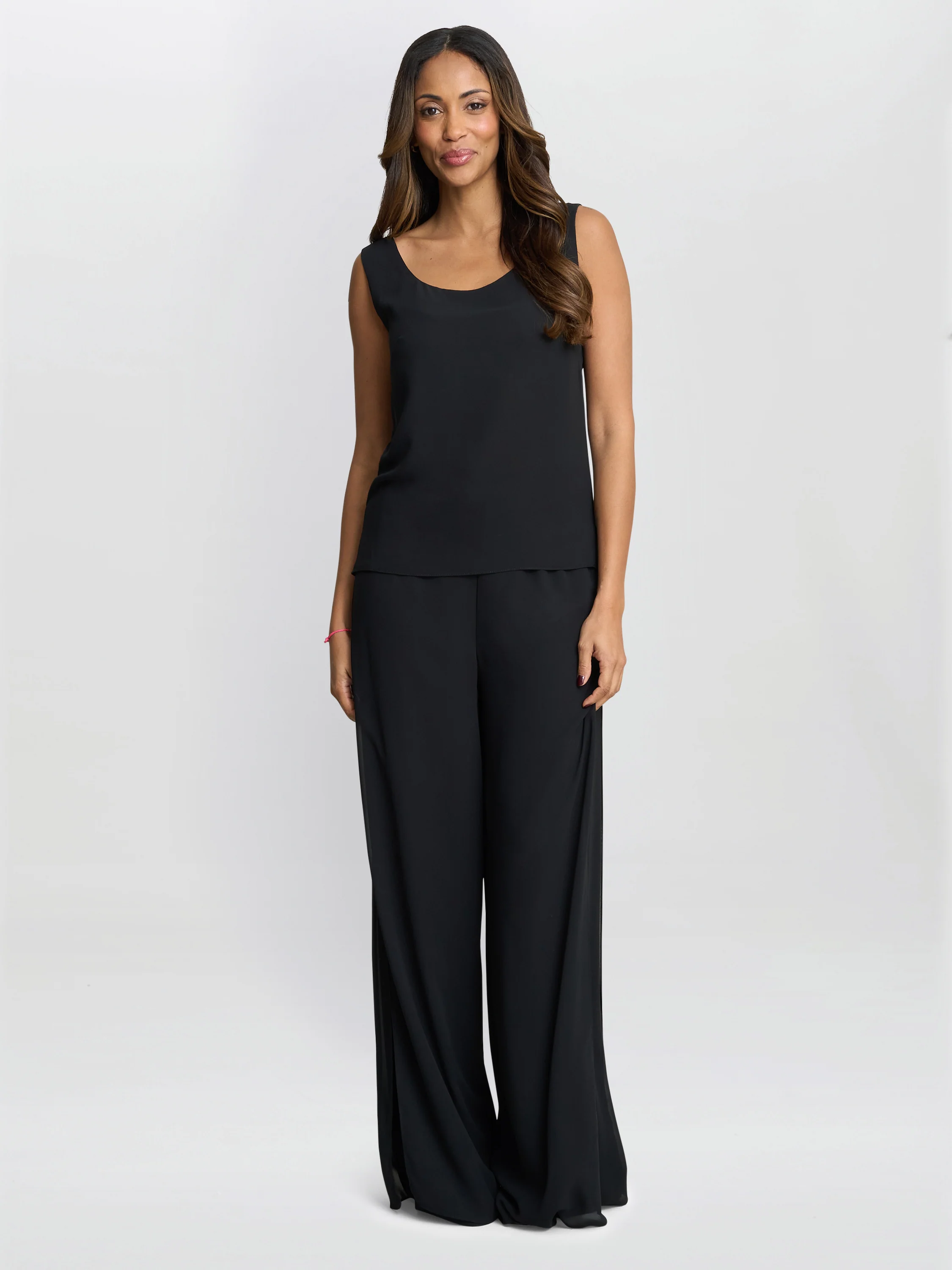 Black Double Layer Chiffon Cami - Image 6