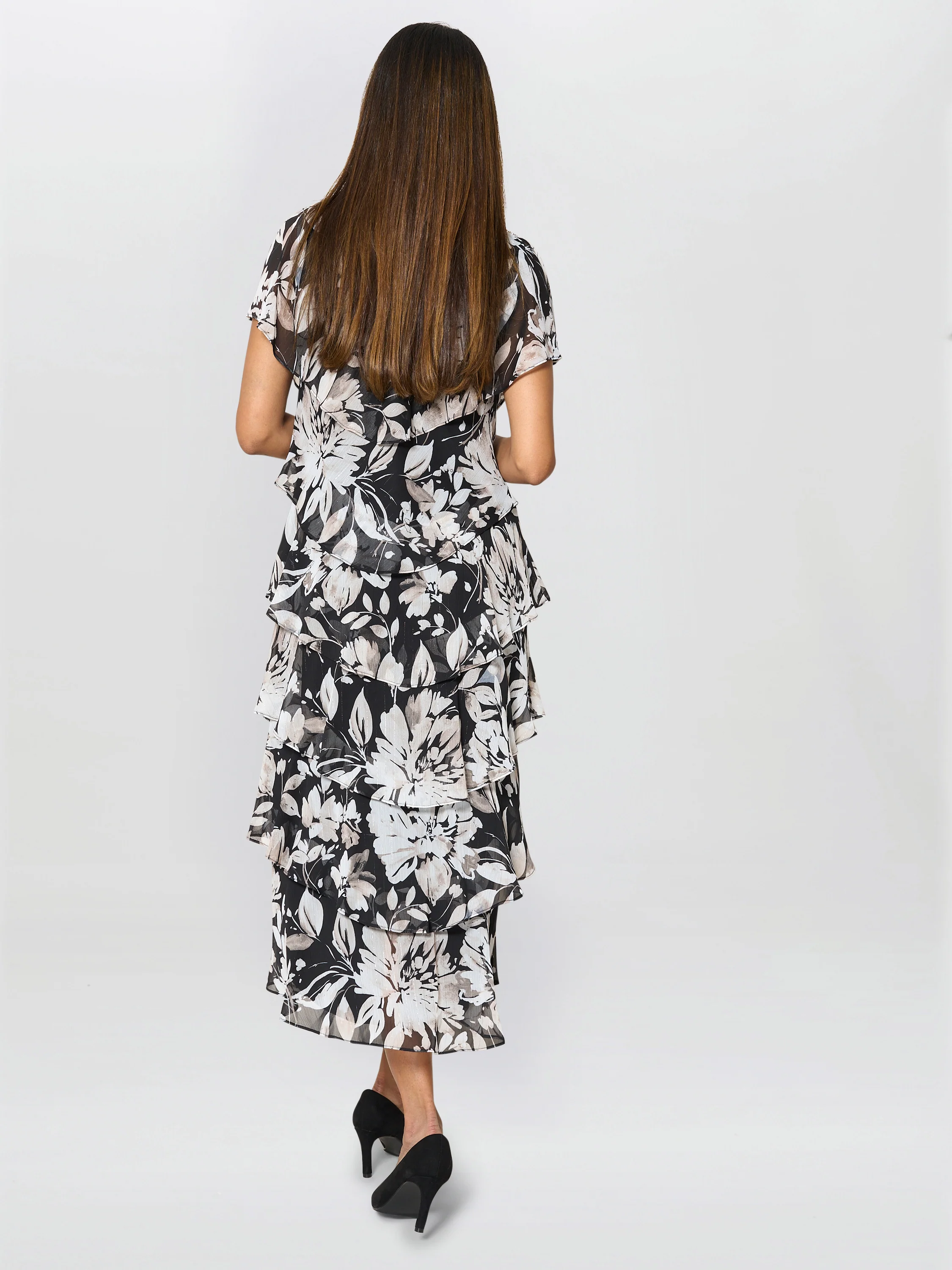 Blossom Printed Midi Tier Dress - Image 3
