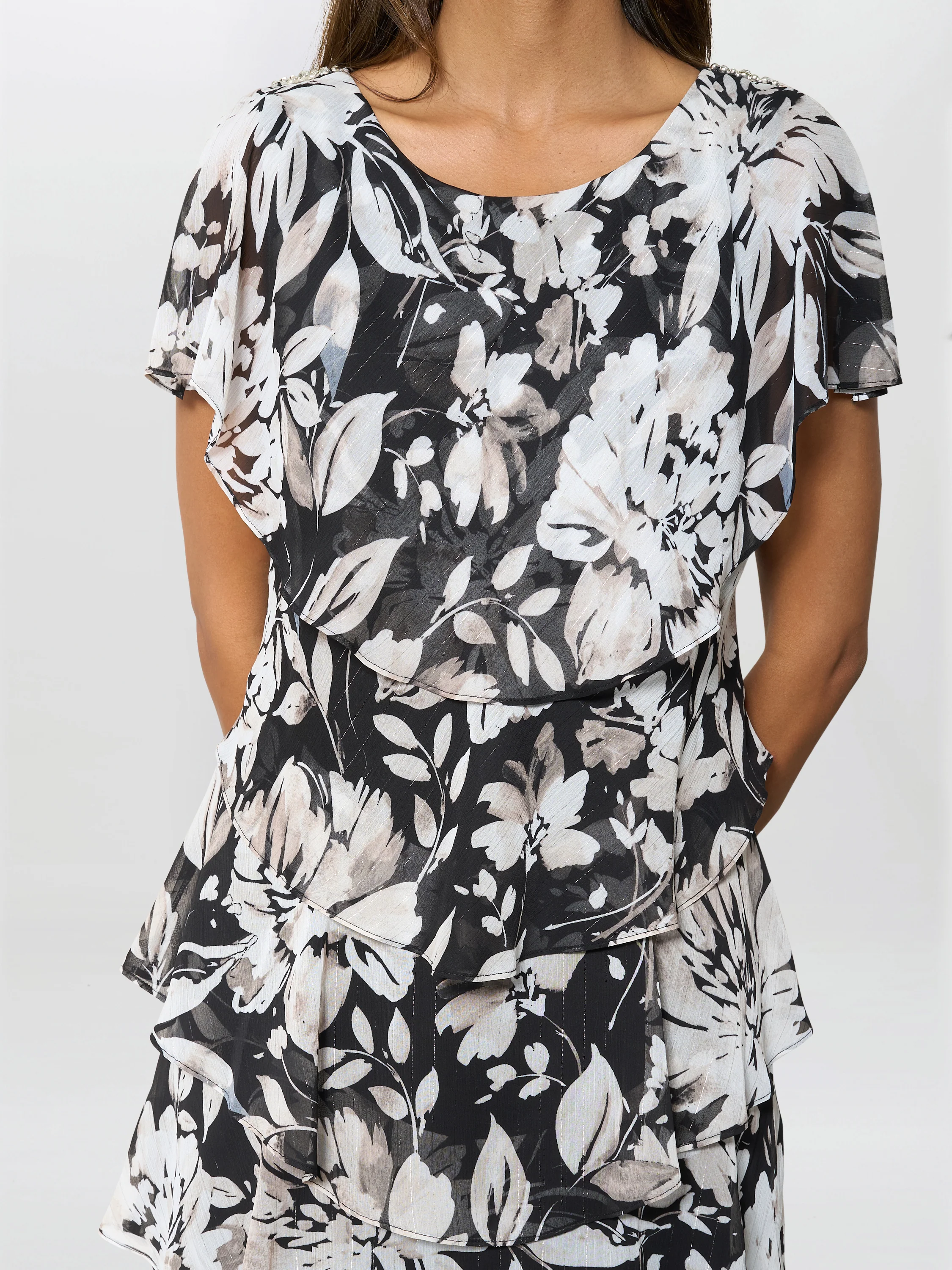 Blossom Printed Midi Tier Dress - Image 4