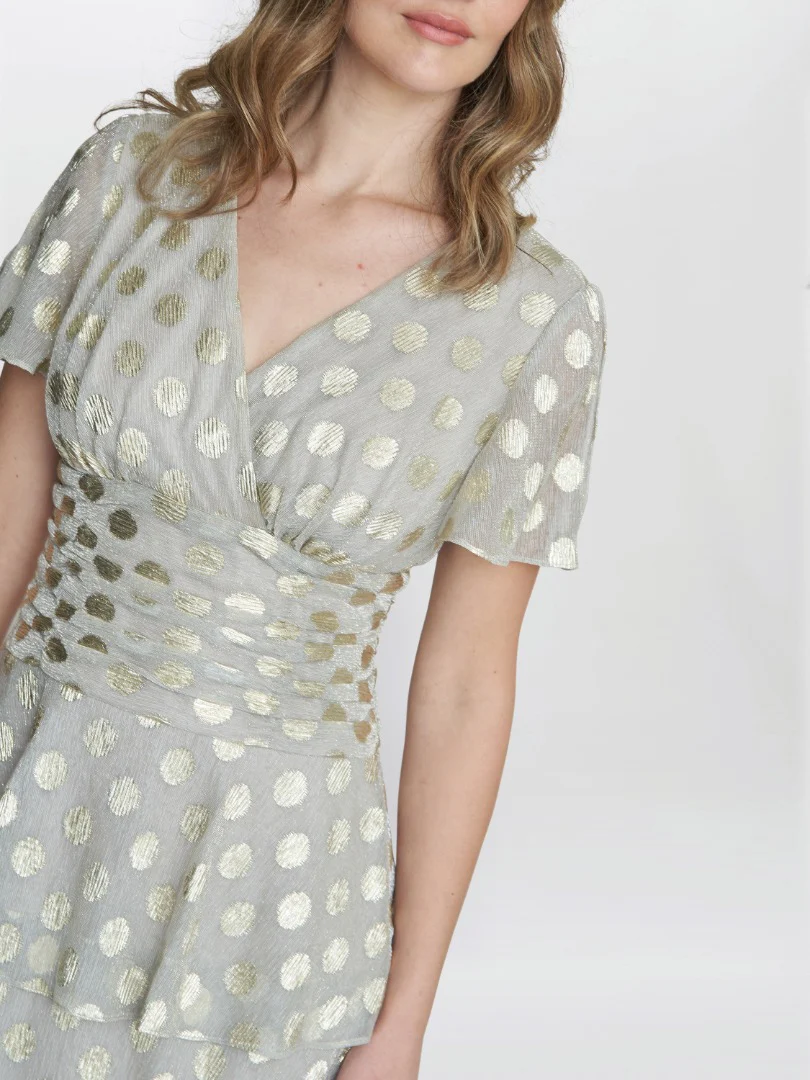 Cassie Polka Dot Midi Tier Dress - Image 3