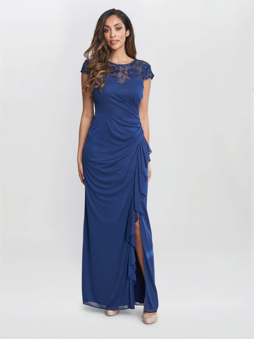 Cecilia Maxi Dress With Embroidered Illusion Neckline - Image 4