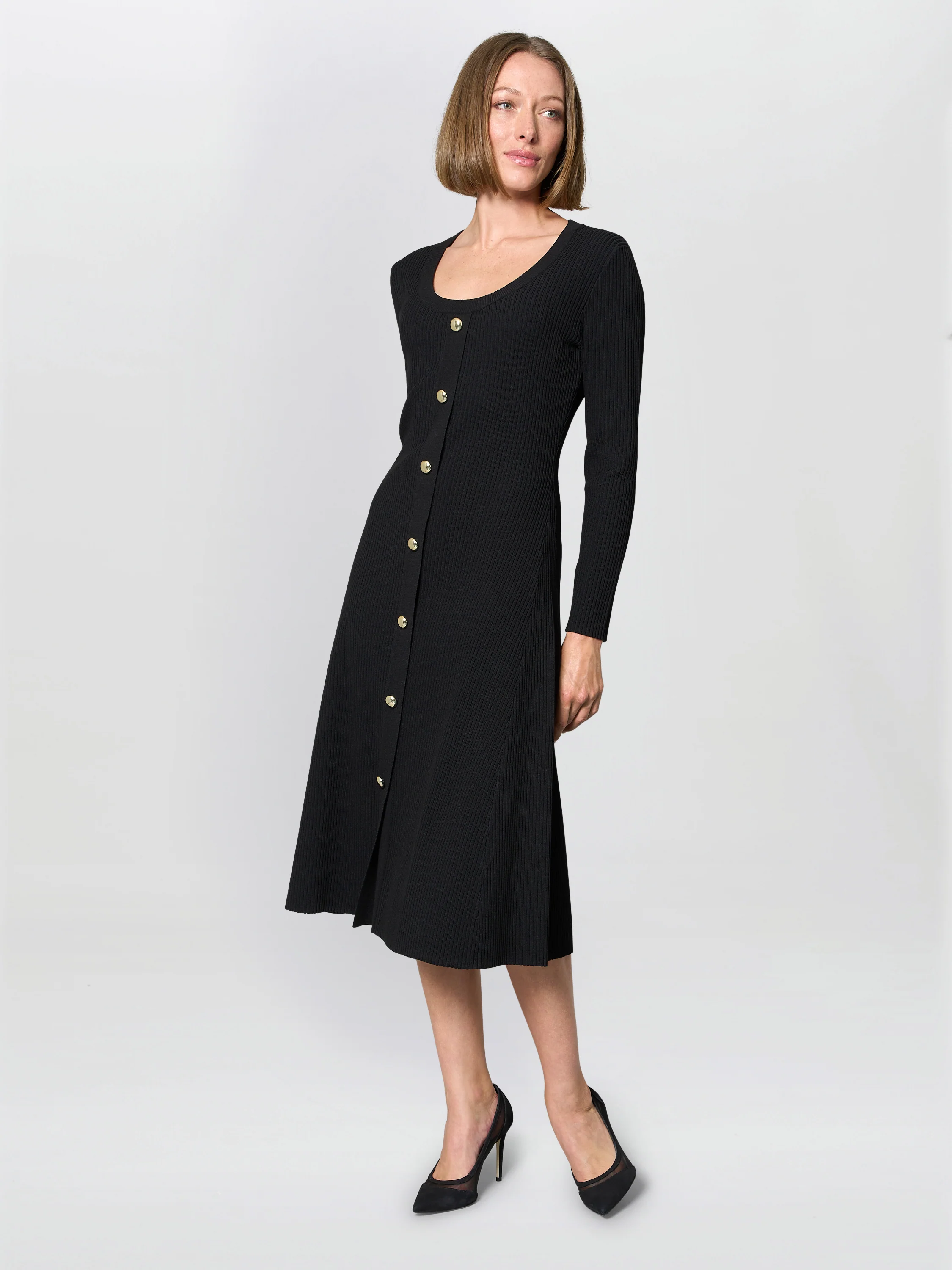 Cher Button Front Knit Midi Dress - Image 5