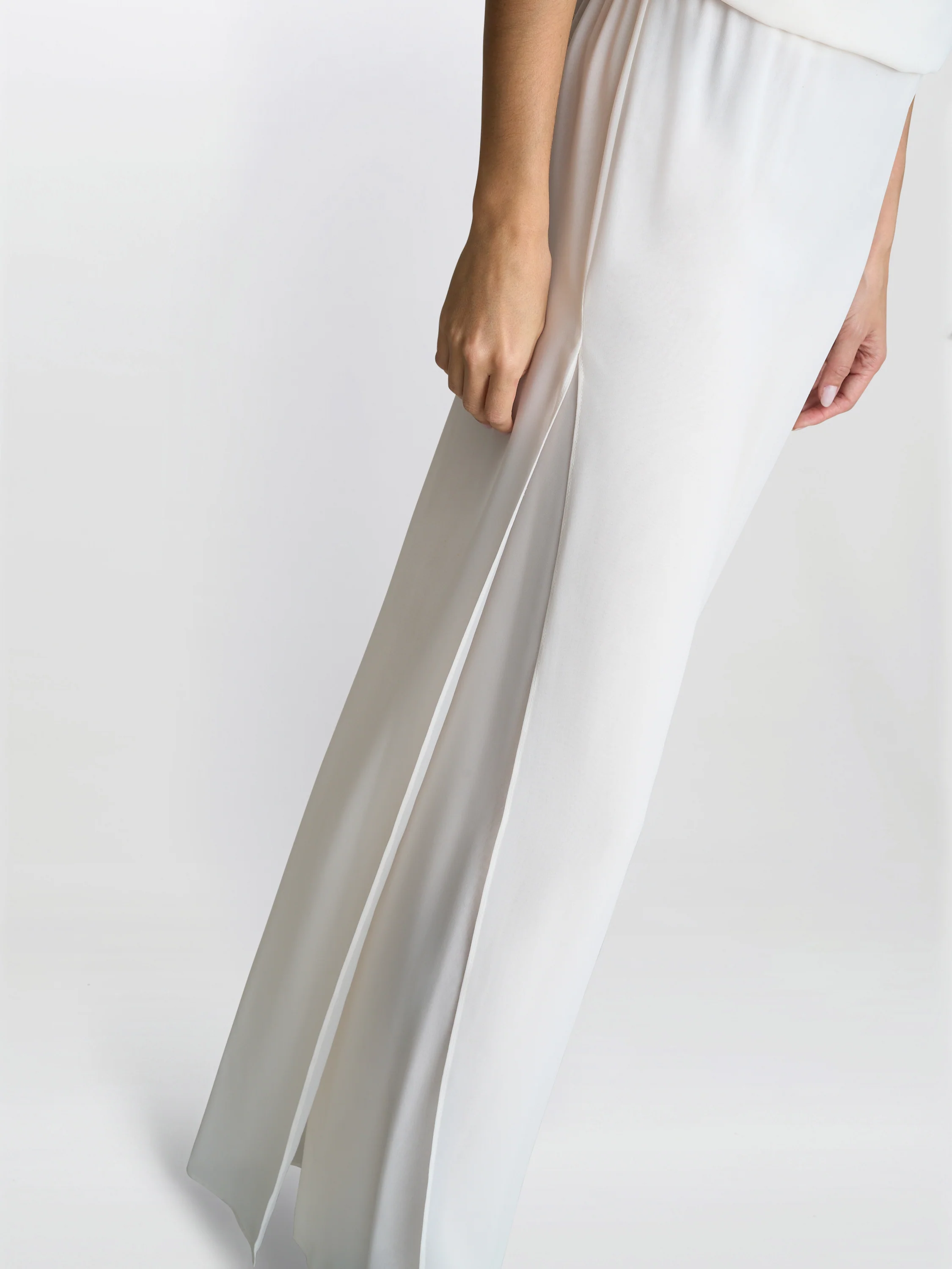 Chiffon Layered Trouser With Slits - Image 4