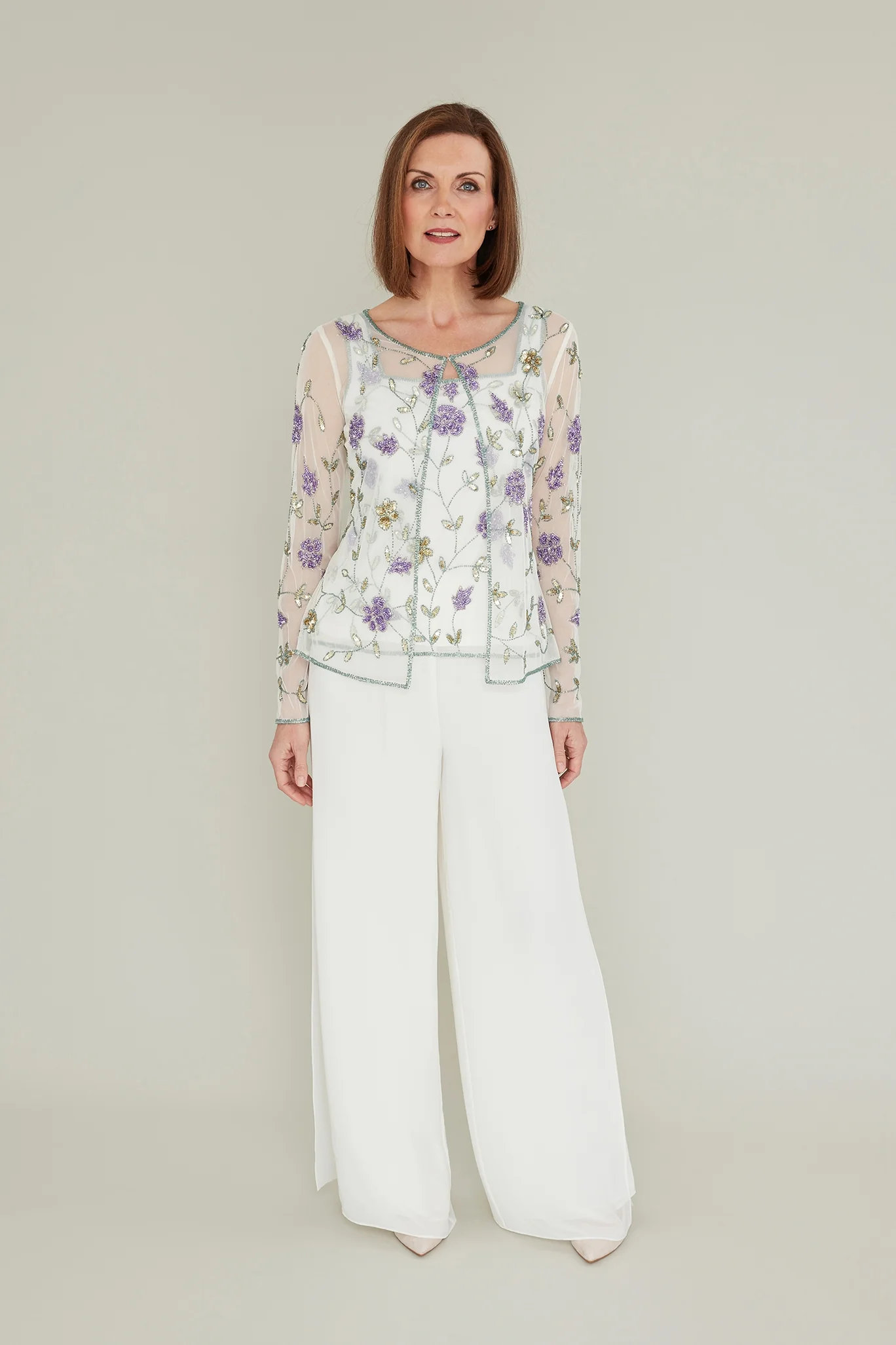 Chiffon Layered Trouser With Slits - Image 6