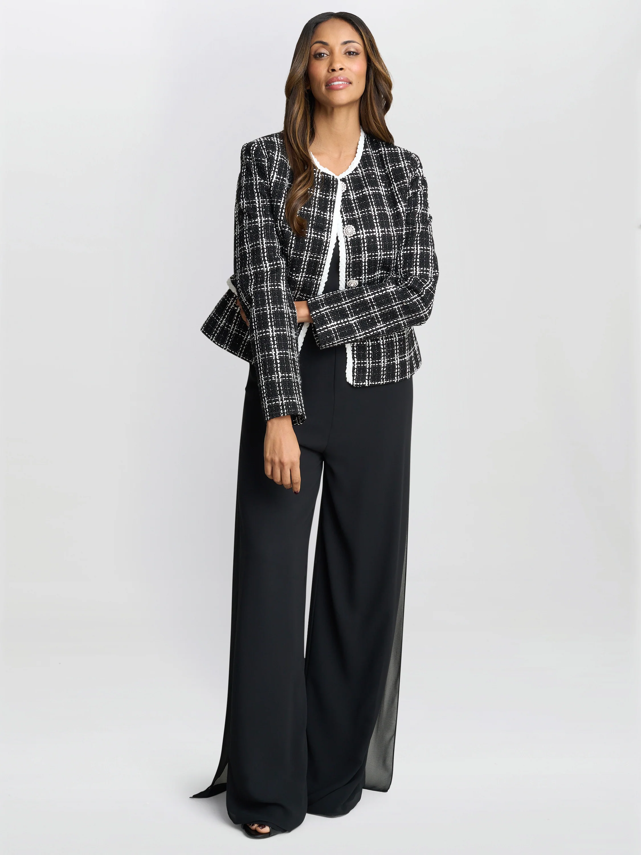 Chiffon Layered Trouser With Slits - Image 5