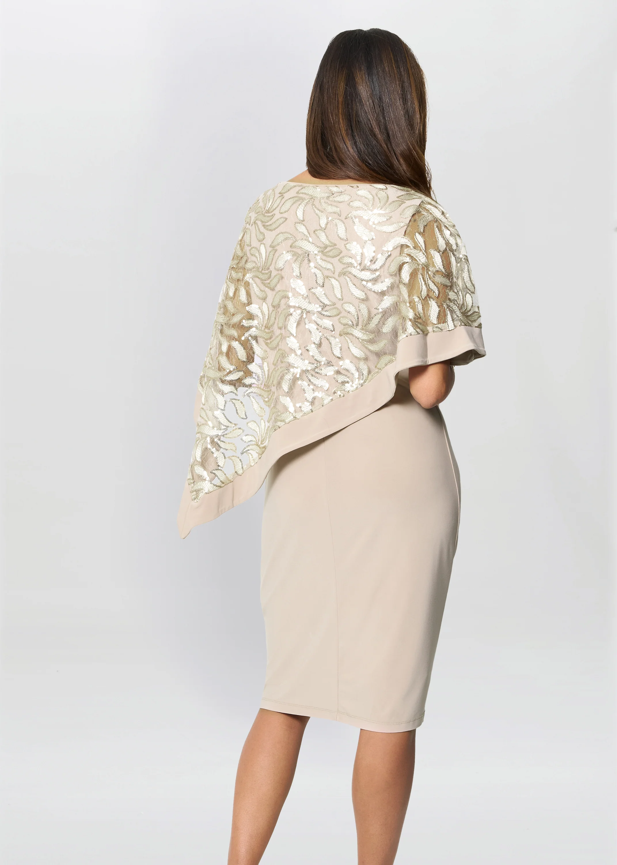 Darlene Embroidered Cape Dress - Image 4