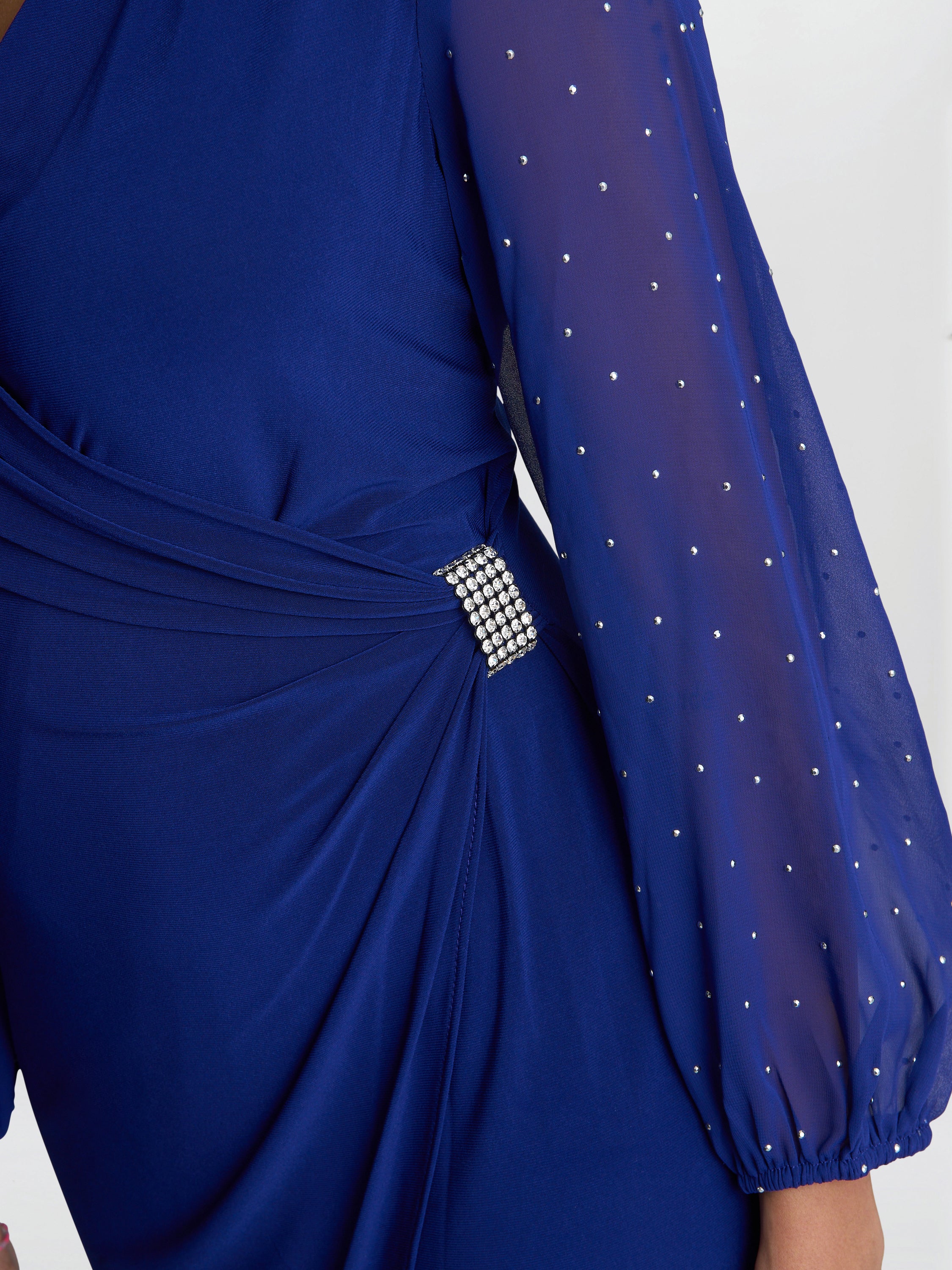 Elaine Wrap Dress With Stud Sleeve - Image 5
