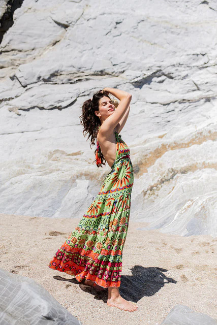 Piti Cuiti Goa Green Maxi Dress - Image 3