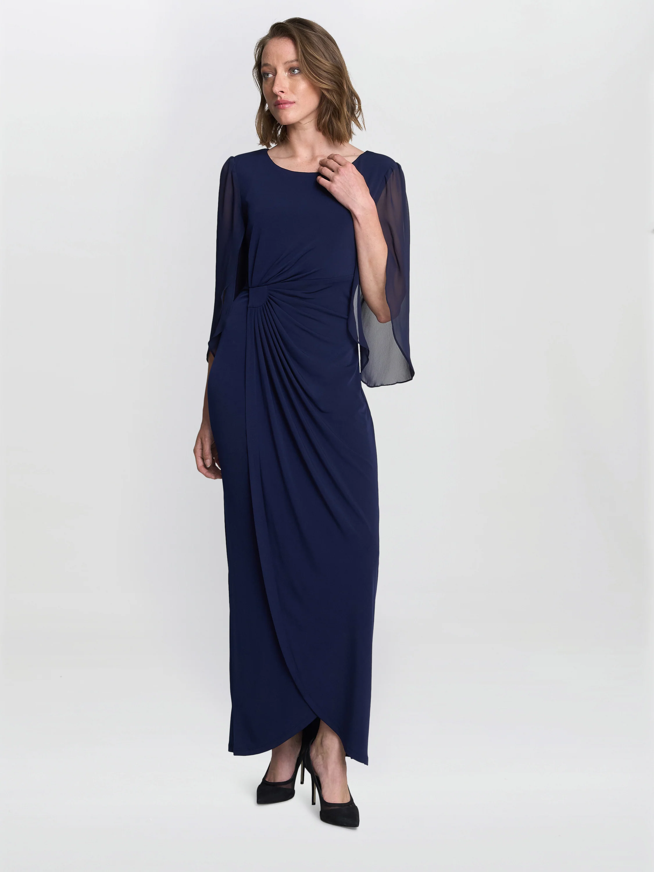 Iulia Jersey And Chiffon Wrap Dress - Image 3