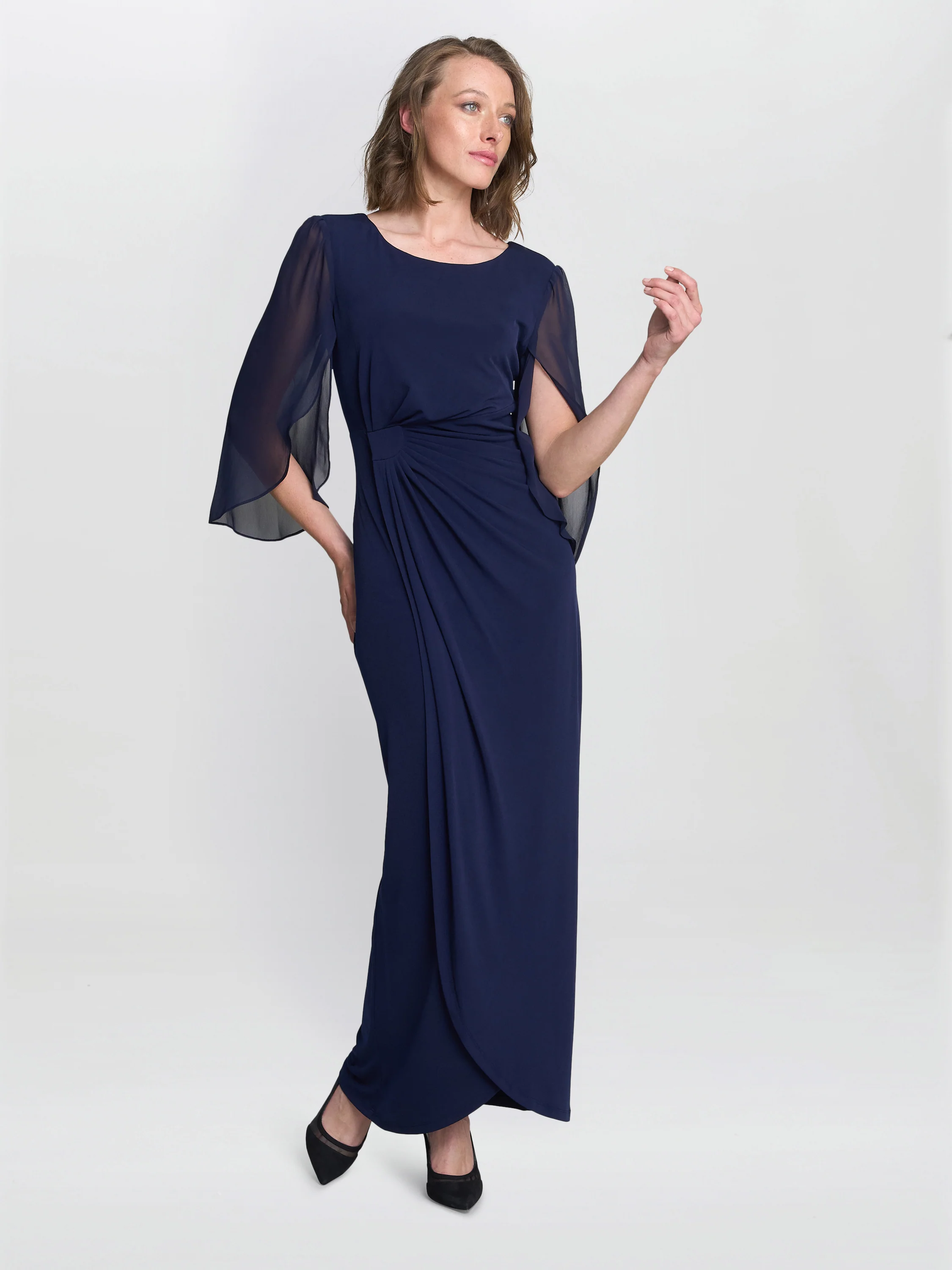 Iulia Jersey And Chiffon Wrap Dress - Image 4