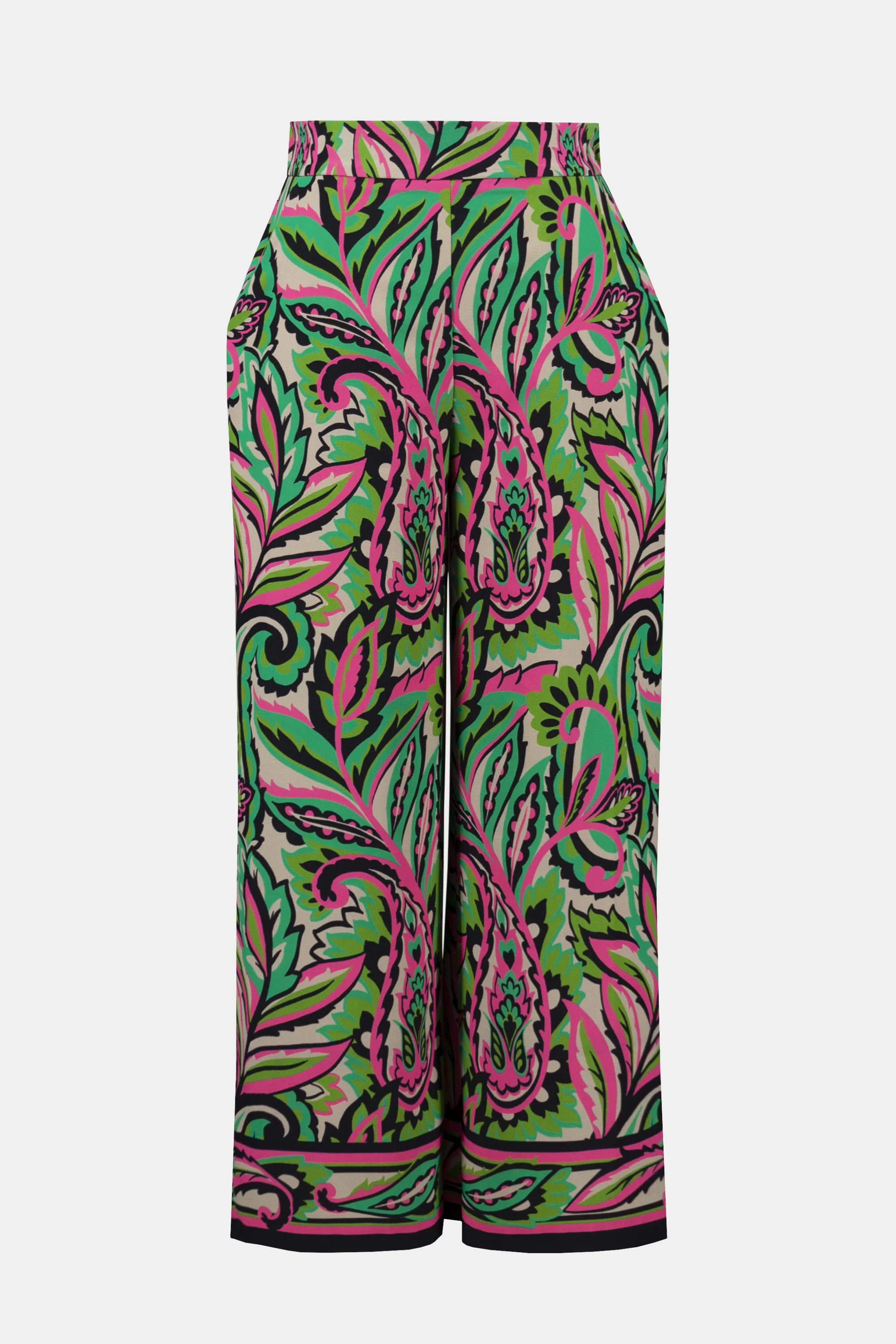 Joseph Ribkoff Woven Paisley Print Wide-Leg Pants - Image 6