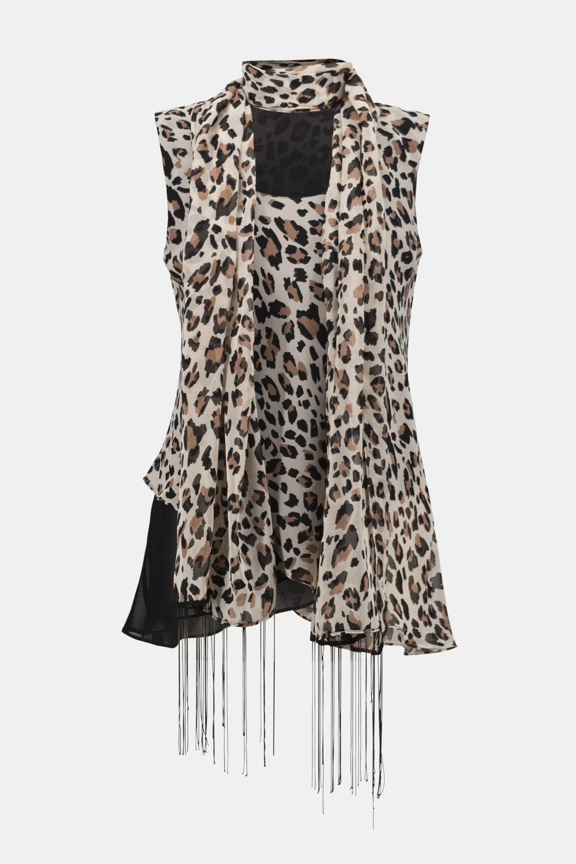 Joseph Ribkoff Chiffon Animal Print Reversible A-Line Tunic - Image 6