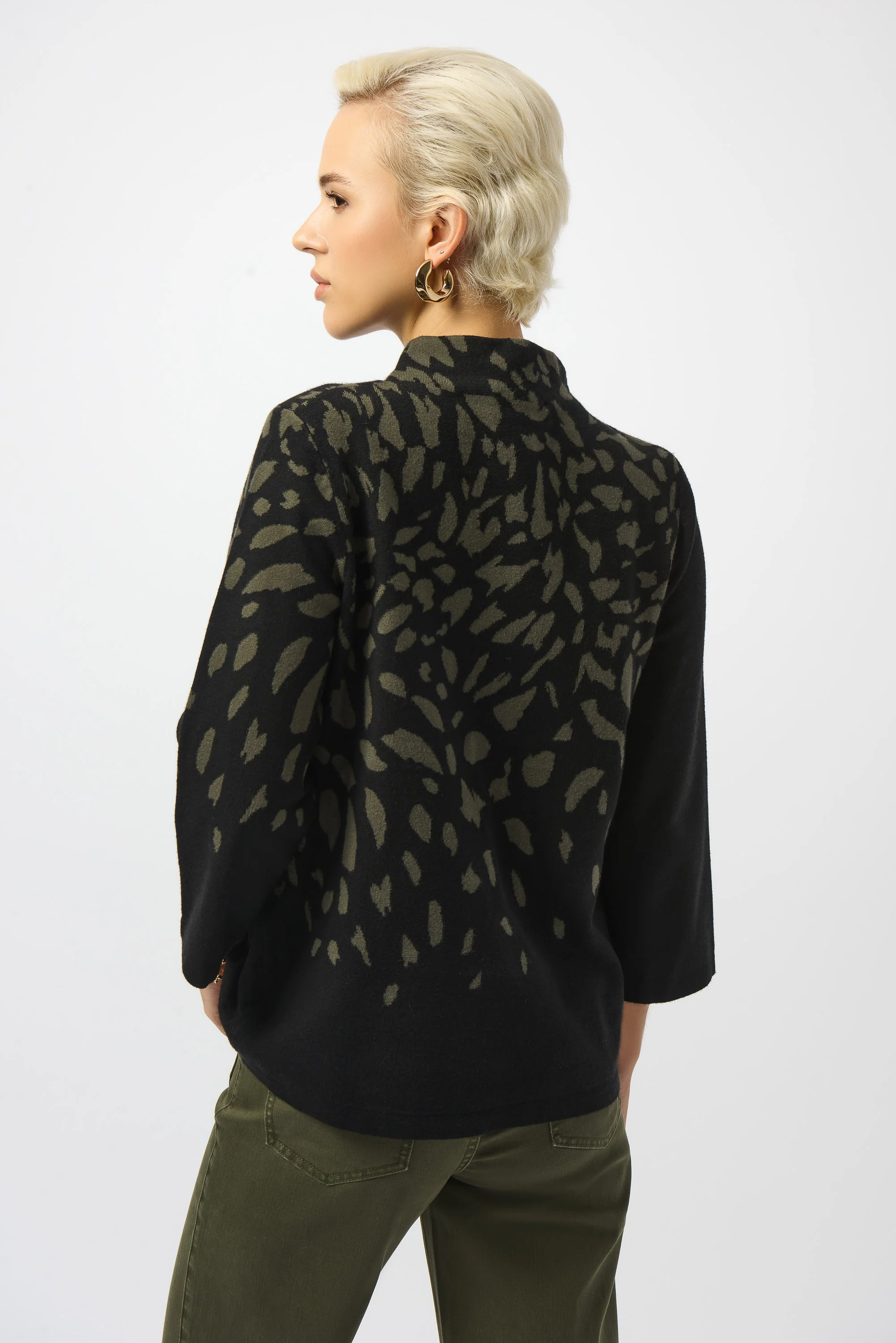 Joseph Ribkoff Jacquard Animal Print Sweater - Image 3