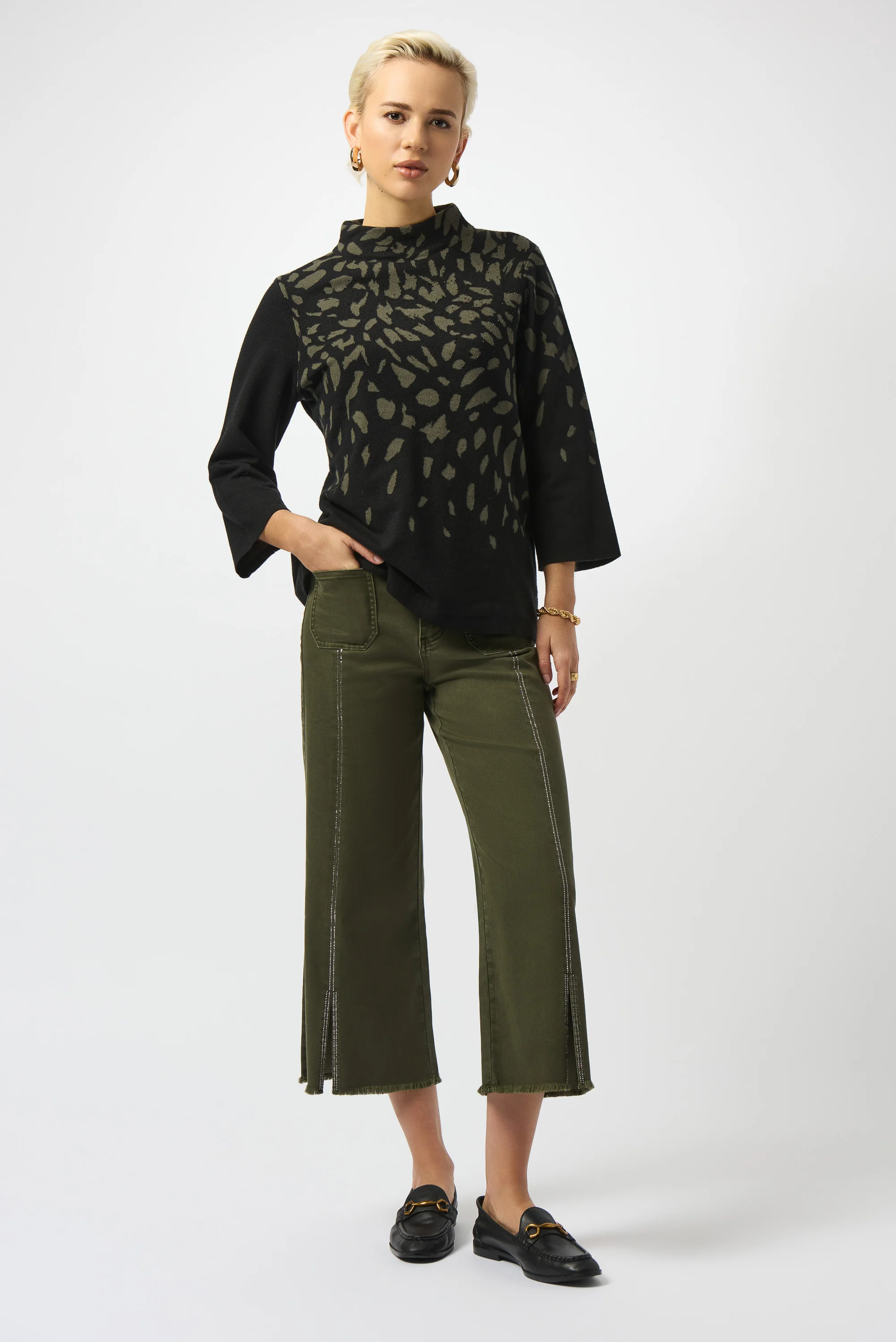 Joseph Ribkoff Jacquard Animal Print Sweater - Image 4