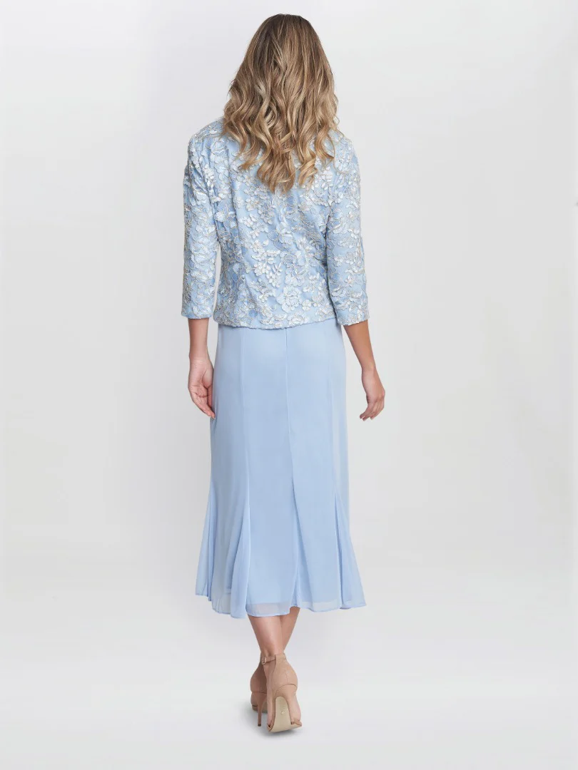 Joyce Midi Dress And Jacket With Embroidered Lace - Image 3