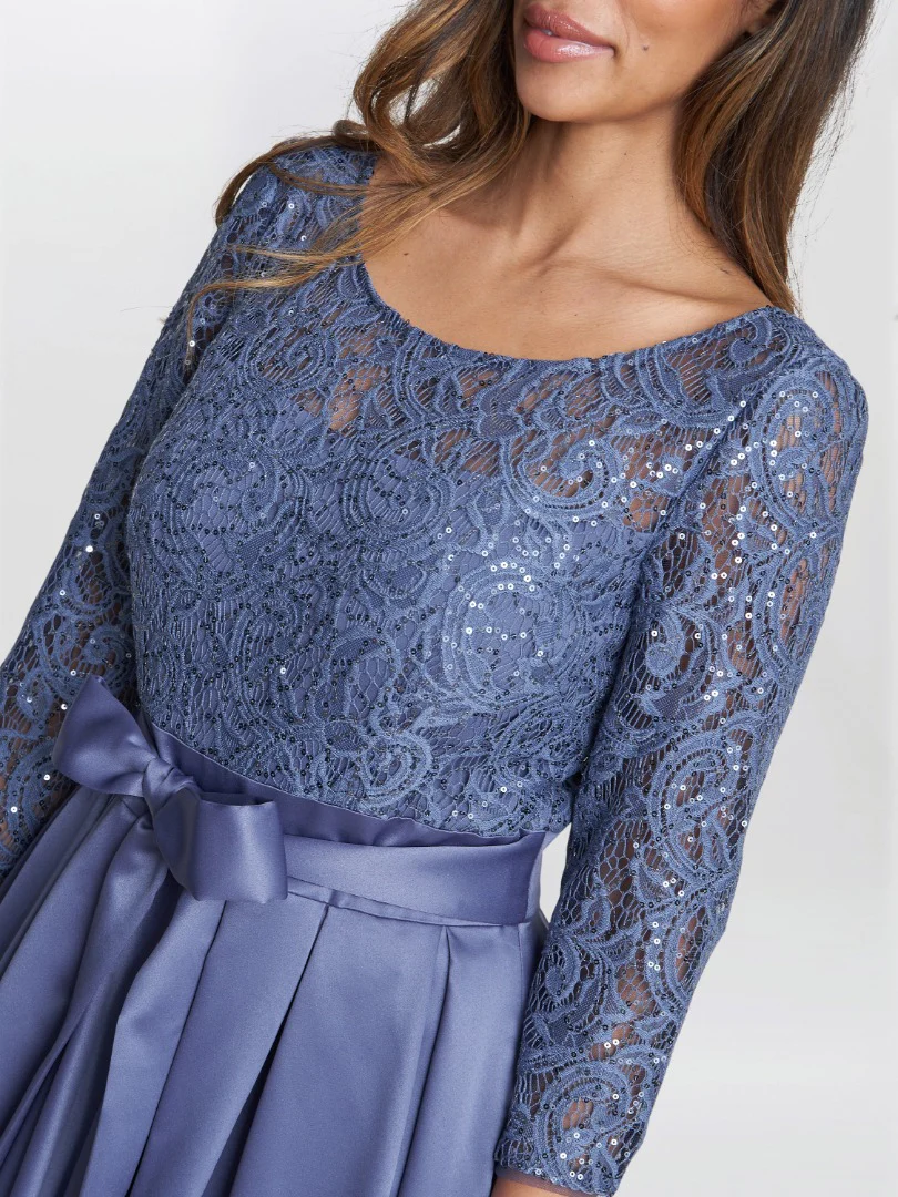 Leona Sequin Lace Dress - Image 3