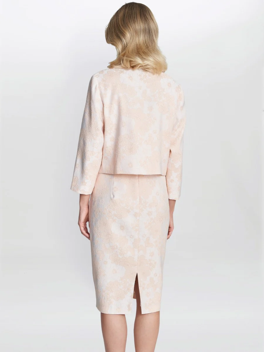 Lily Jacquard Shift Dress And Bolero With Gold Thread - Image 5