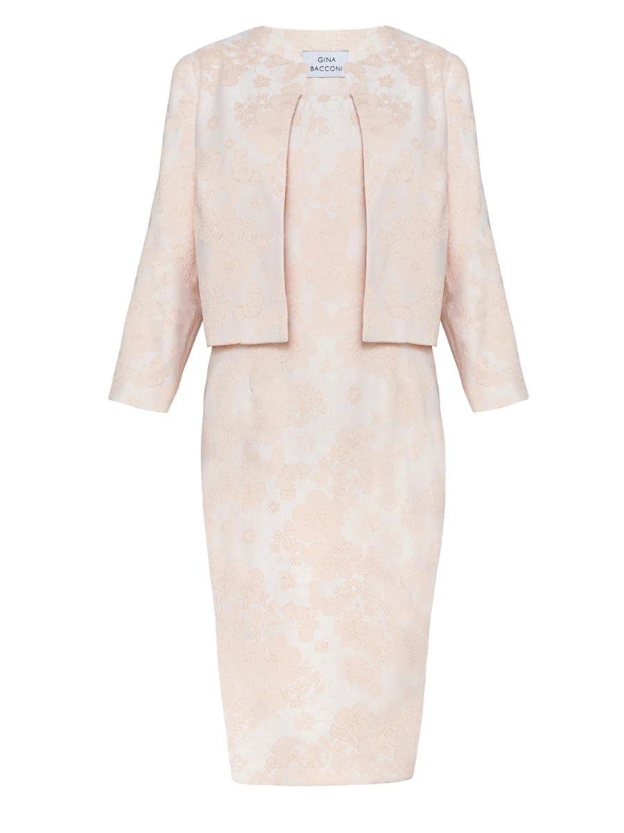 Lily Jacquard Shift Dress And Bolero With Gold Thread - Image 6