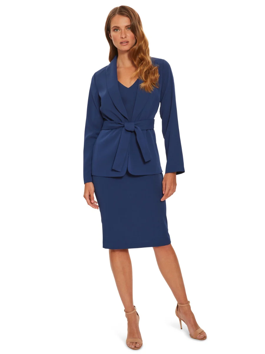 Linete Moss Crepe Tie Jacket - Image 4