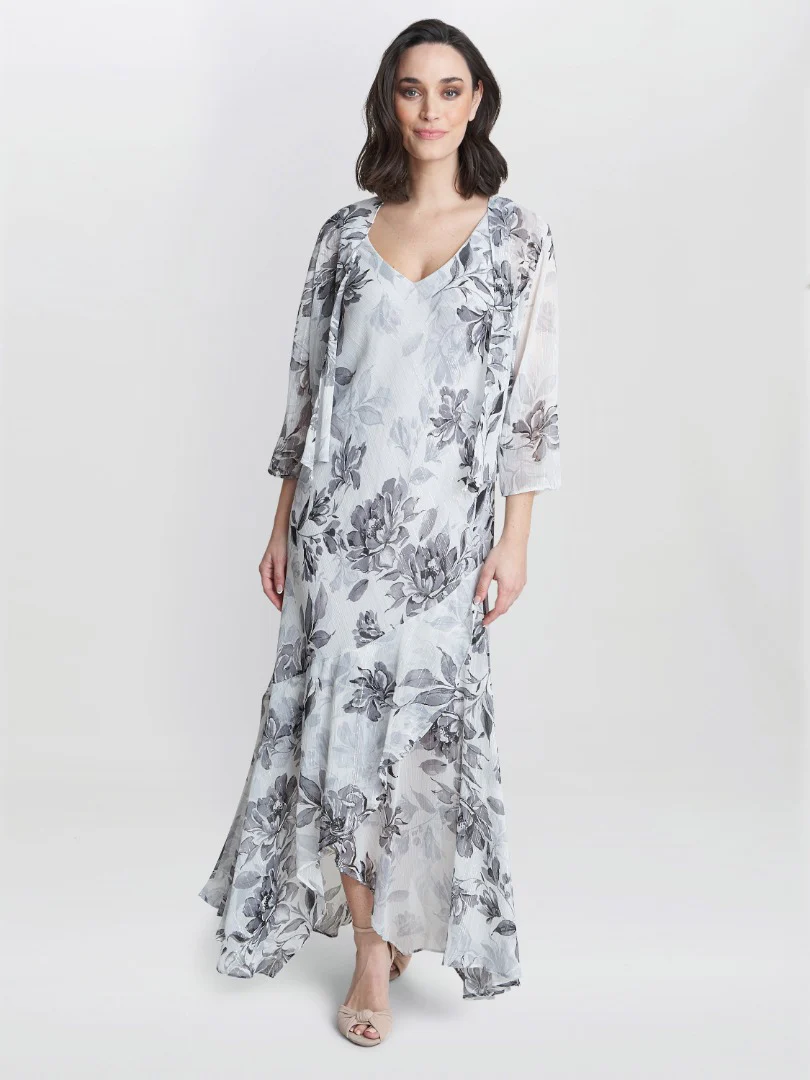 Mandy Midi Length Sleeveless Printed Dress And Jacket - Image 4