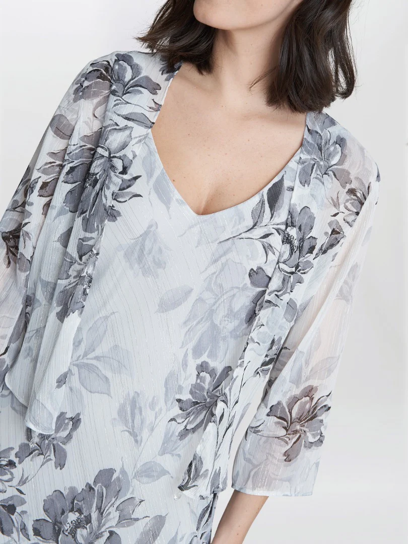 Mandy Midi Length Sleeveless Printed Dress And Jacket - Image 5