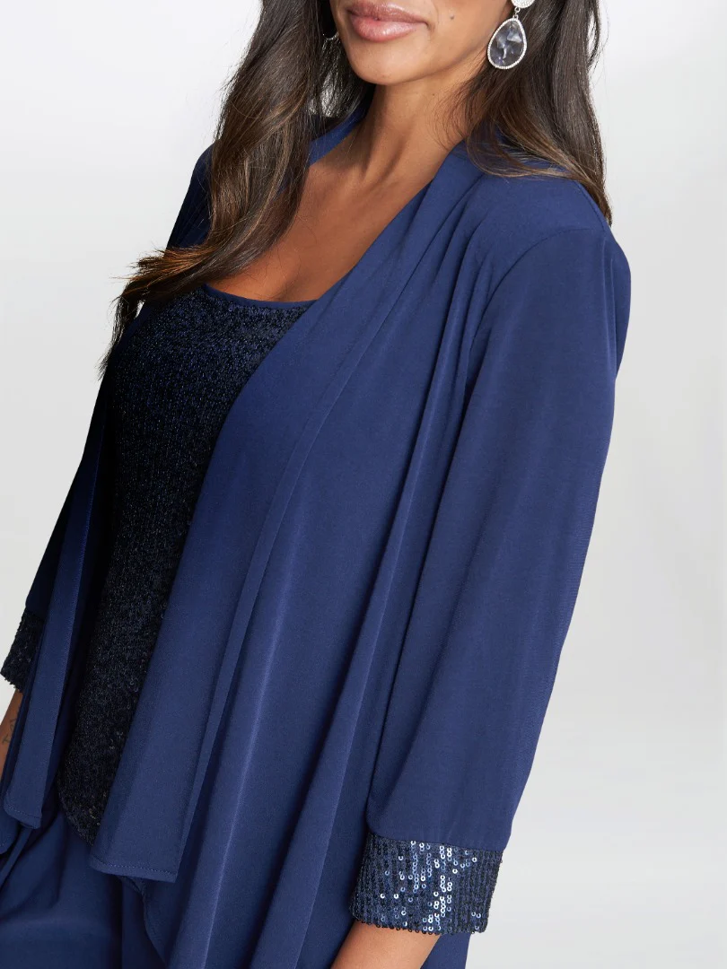 Marigot Sequin Top And Cascade Jersey Jacket Set - Image 4