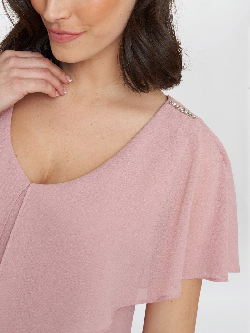 Rebecca Midi Tiered Dress With Shoulder Trim - Image 3