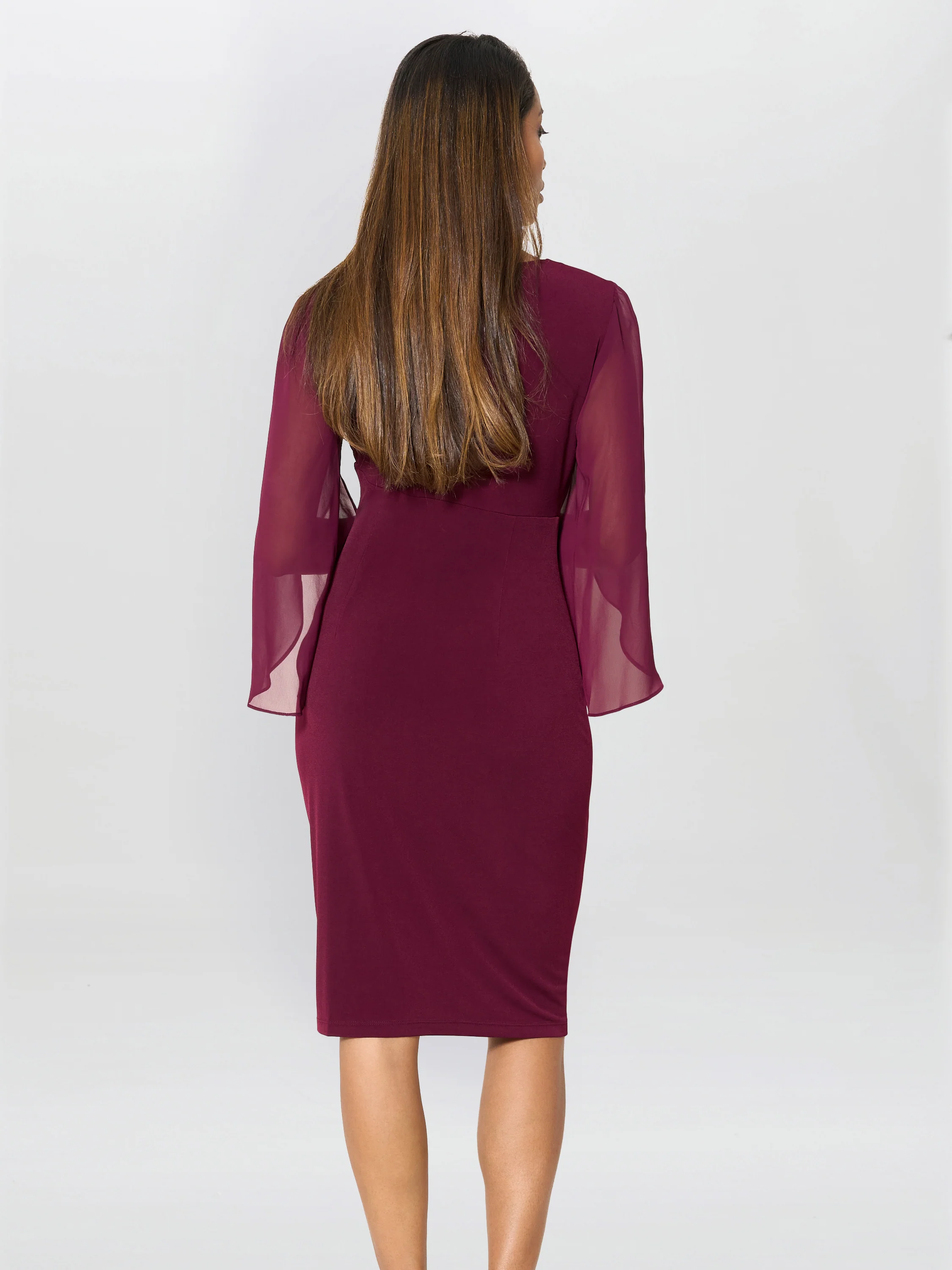 Ryder Jersey And Chiffon Wrap Dress - Image 3