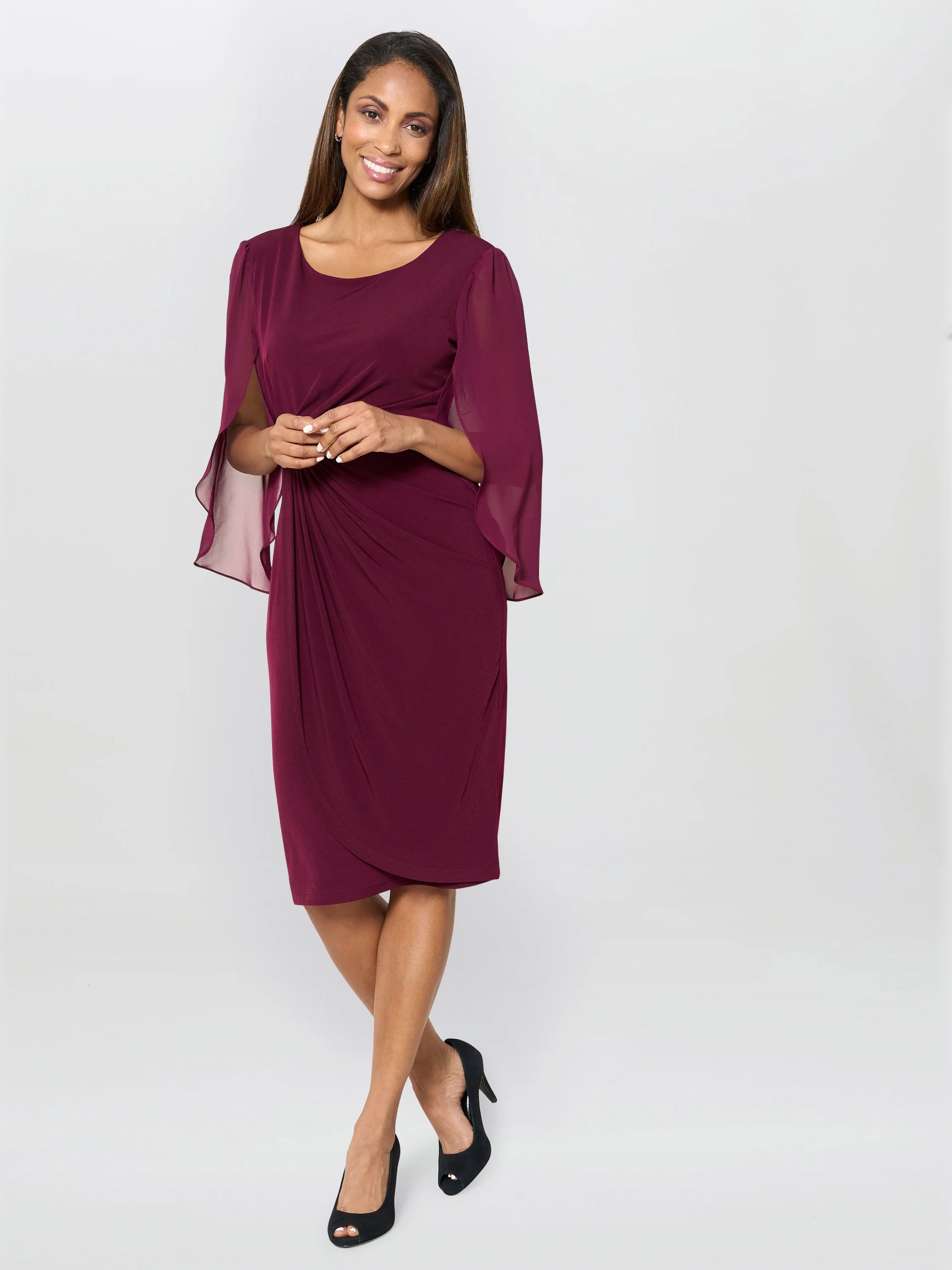 Ryder Jersey And Chiffon Wrap Dress - Image 4