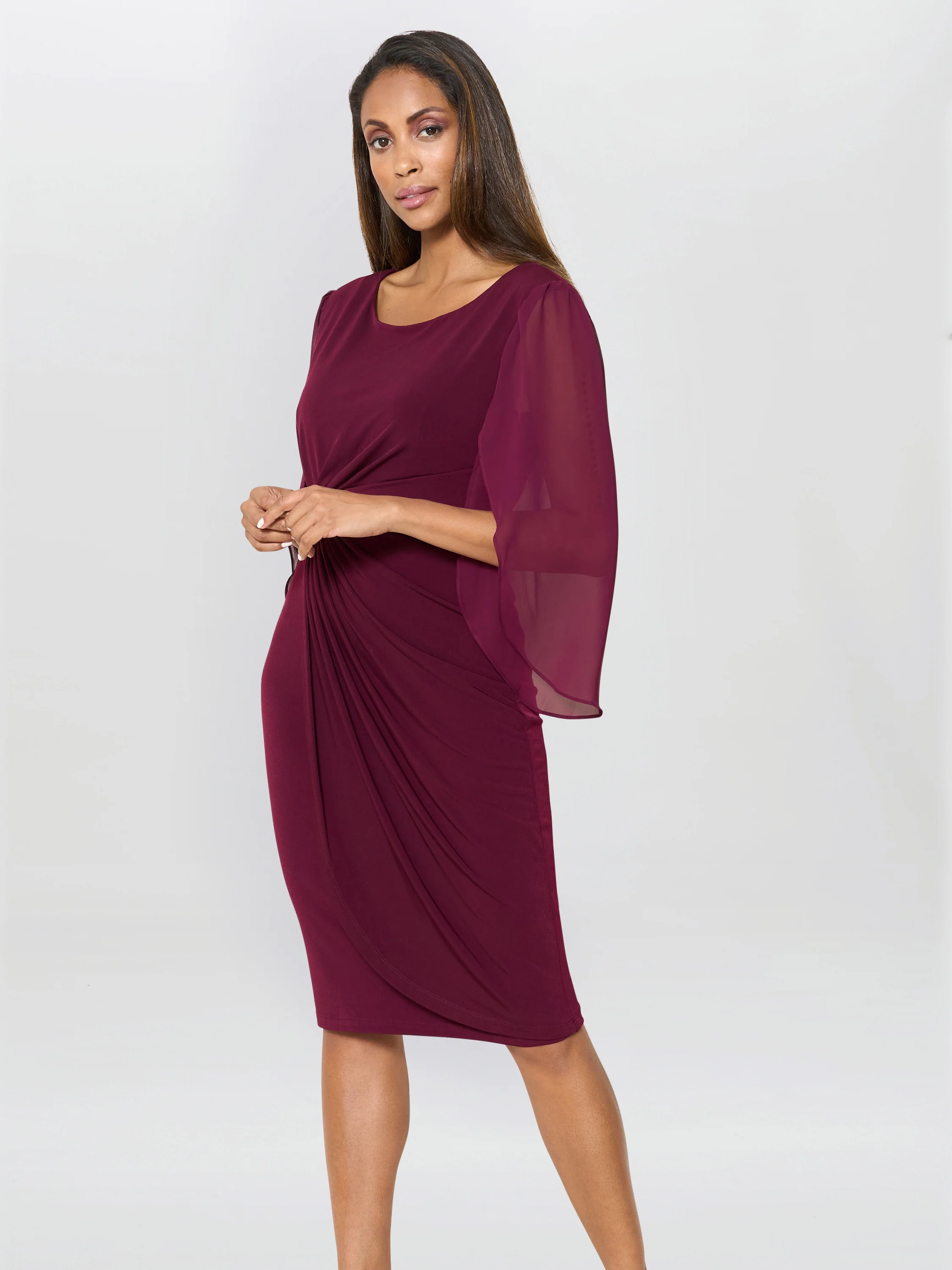 Ryder Jersey And Chiffon Wrap Dress - Image 5