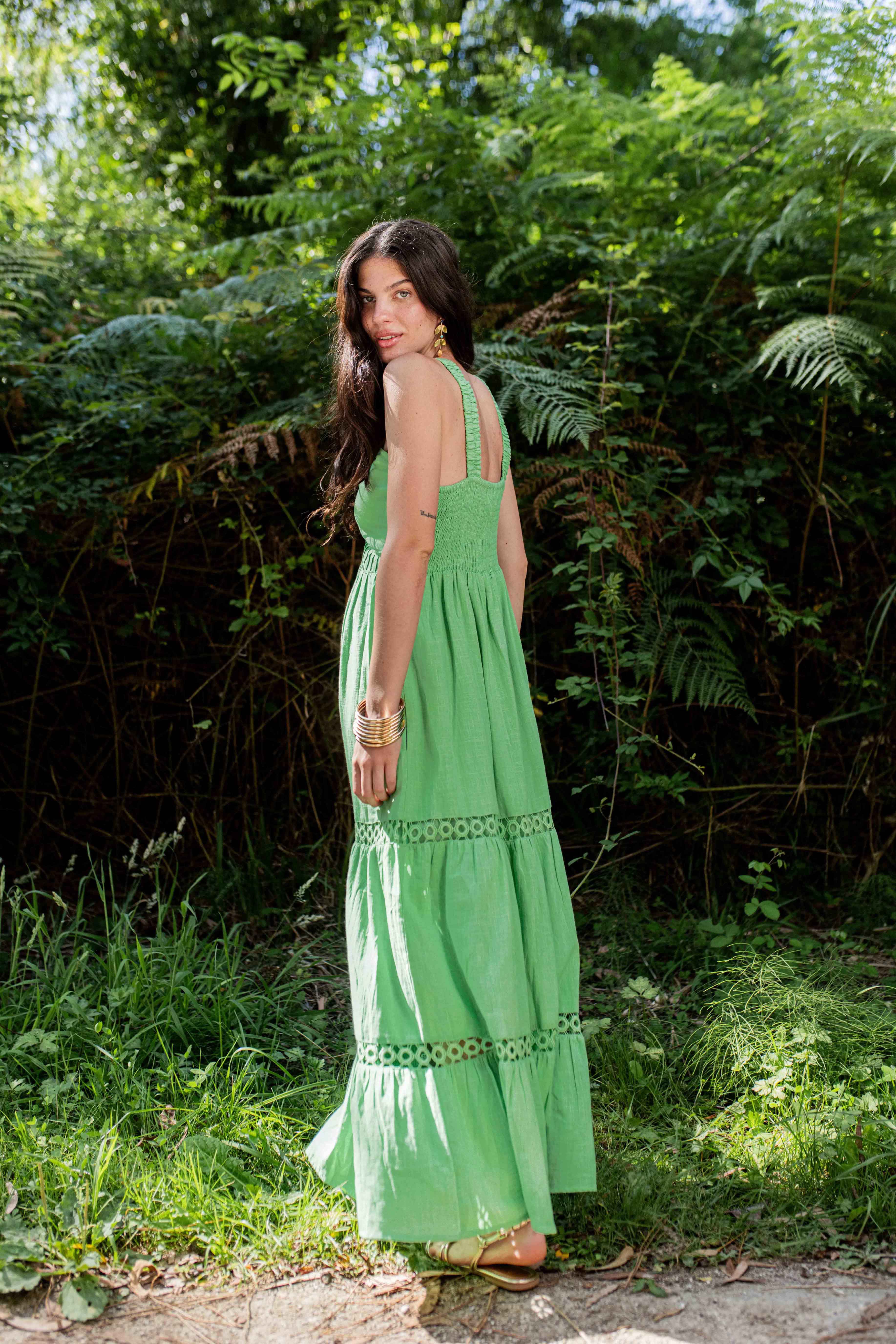 Piti Cuiti Samsara Green Halter Maxi Dress - Image 3