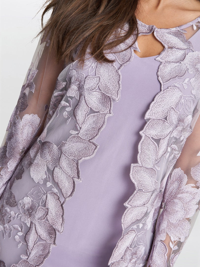 Savoy Embroidered Lace Mock Jacket With Jersey Dress - Image 3