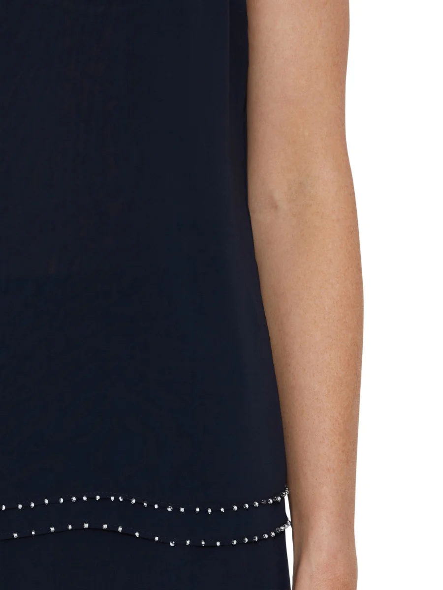 Sleeveless Chiffon Beaded Hem Top - Image 4