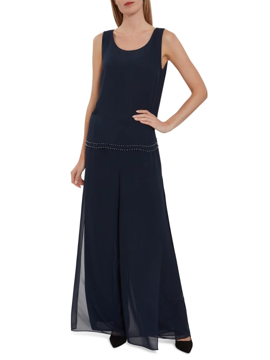 Sleeveless Chiffon Beaded Hem Top - Image 5