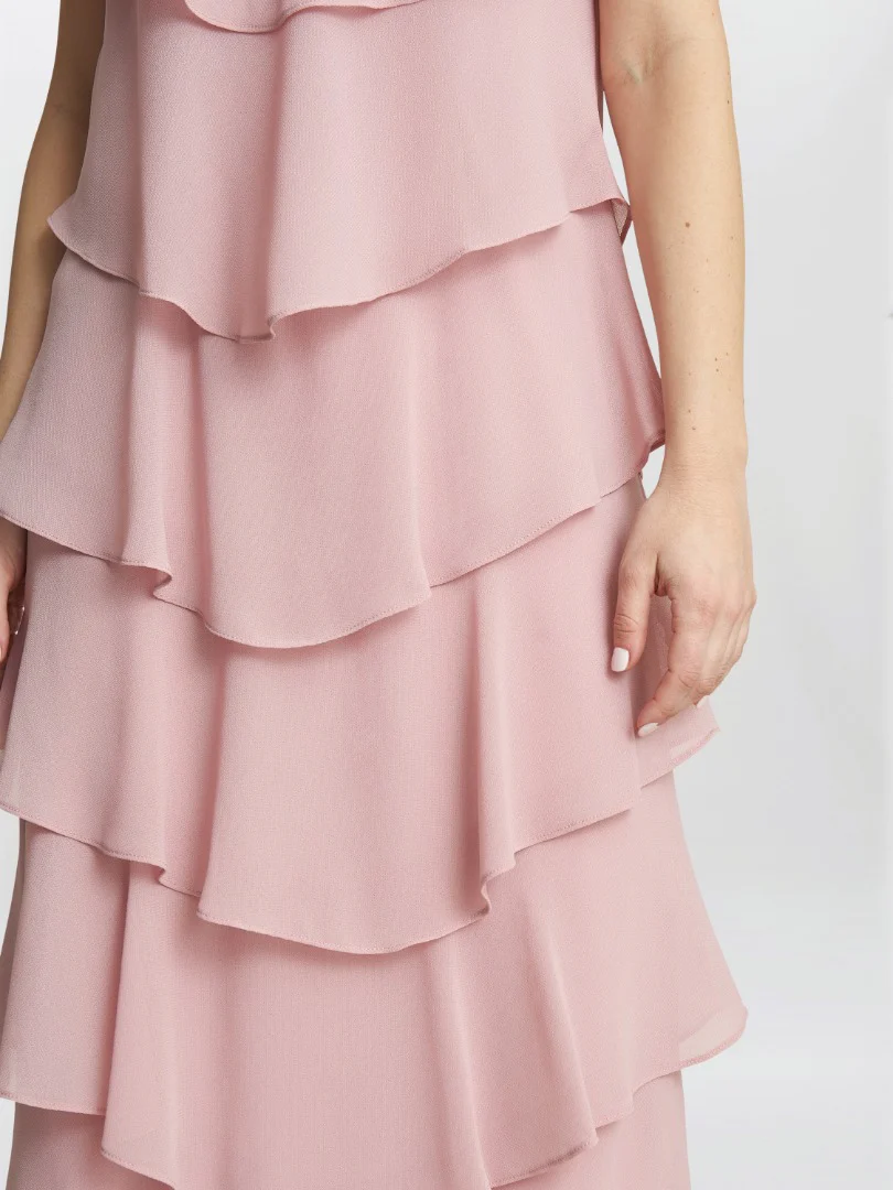 Tessa Midi Tiered Dress With Shoulder Trim - Image 3