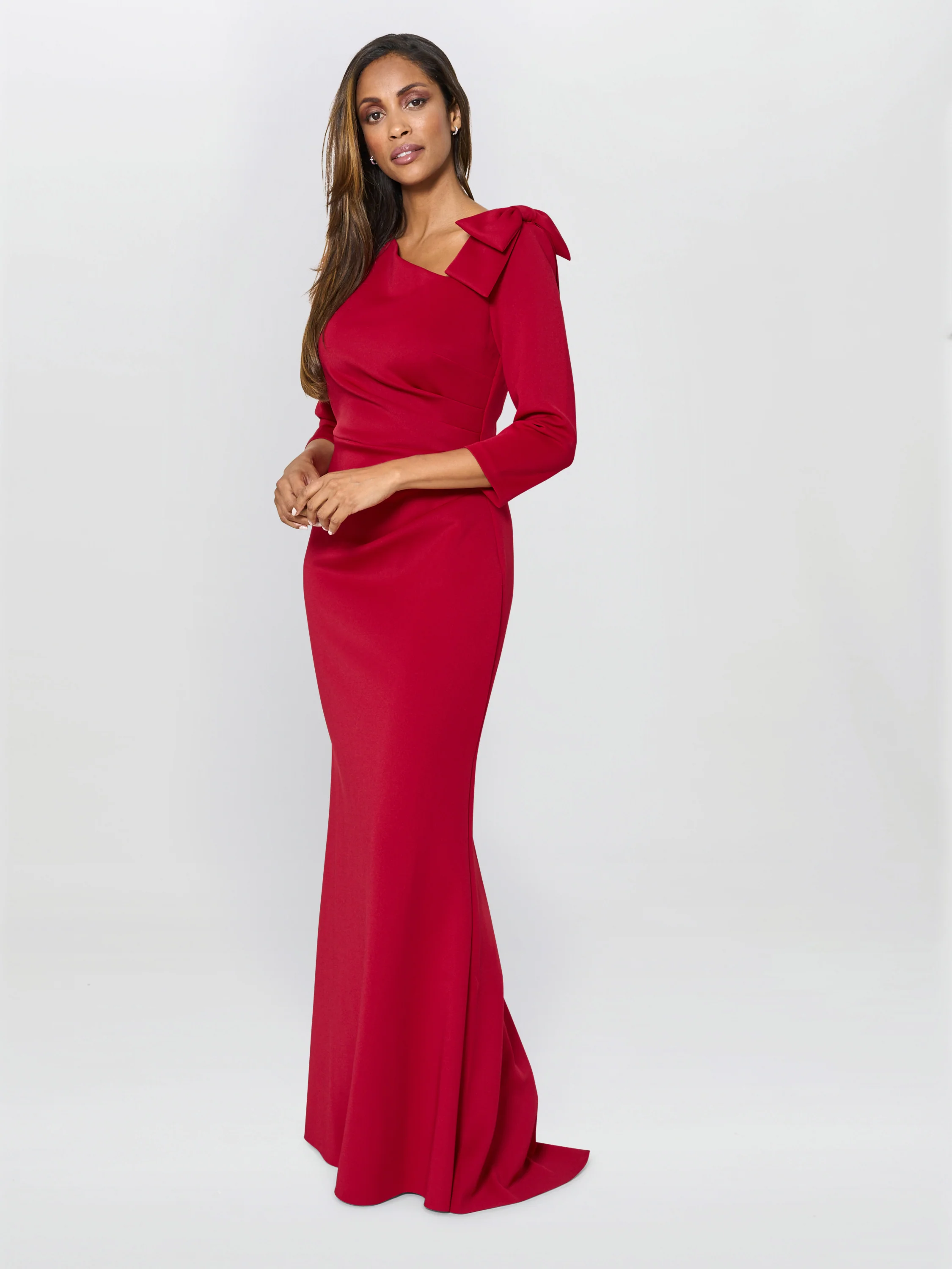 Thia One Shoulder Bow Detail Maxi Dress - Image 3