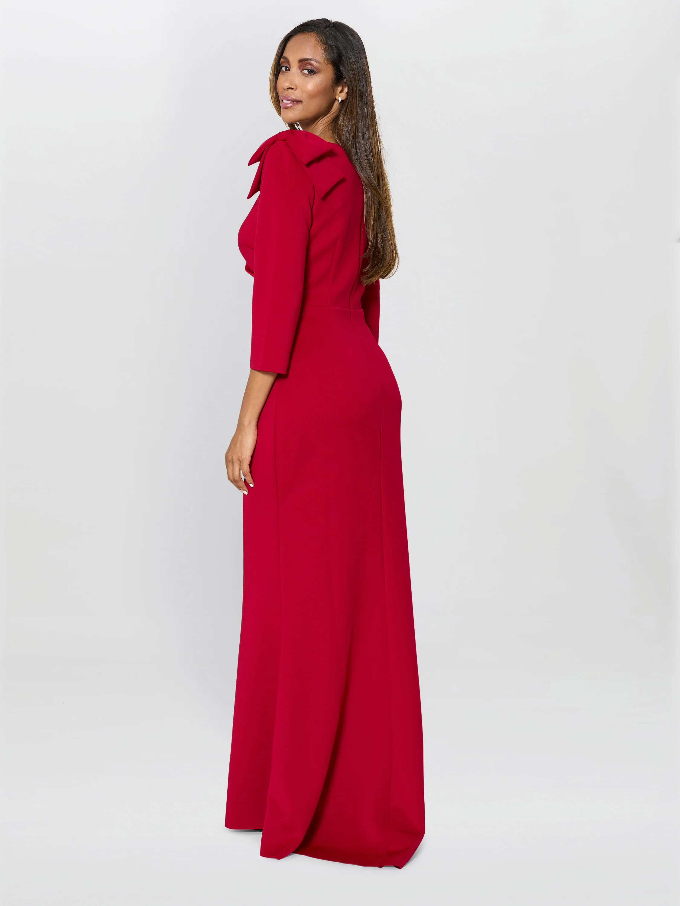 Thia One Shoulder Bow Detail Maxi Dress - Image 4