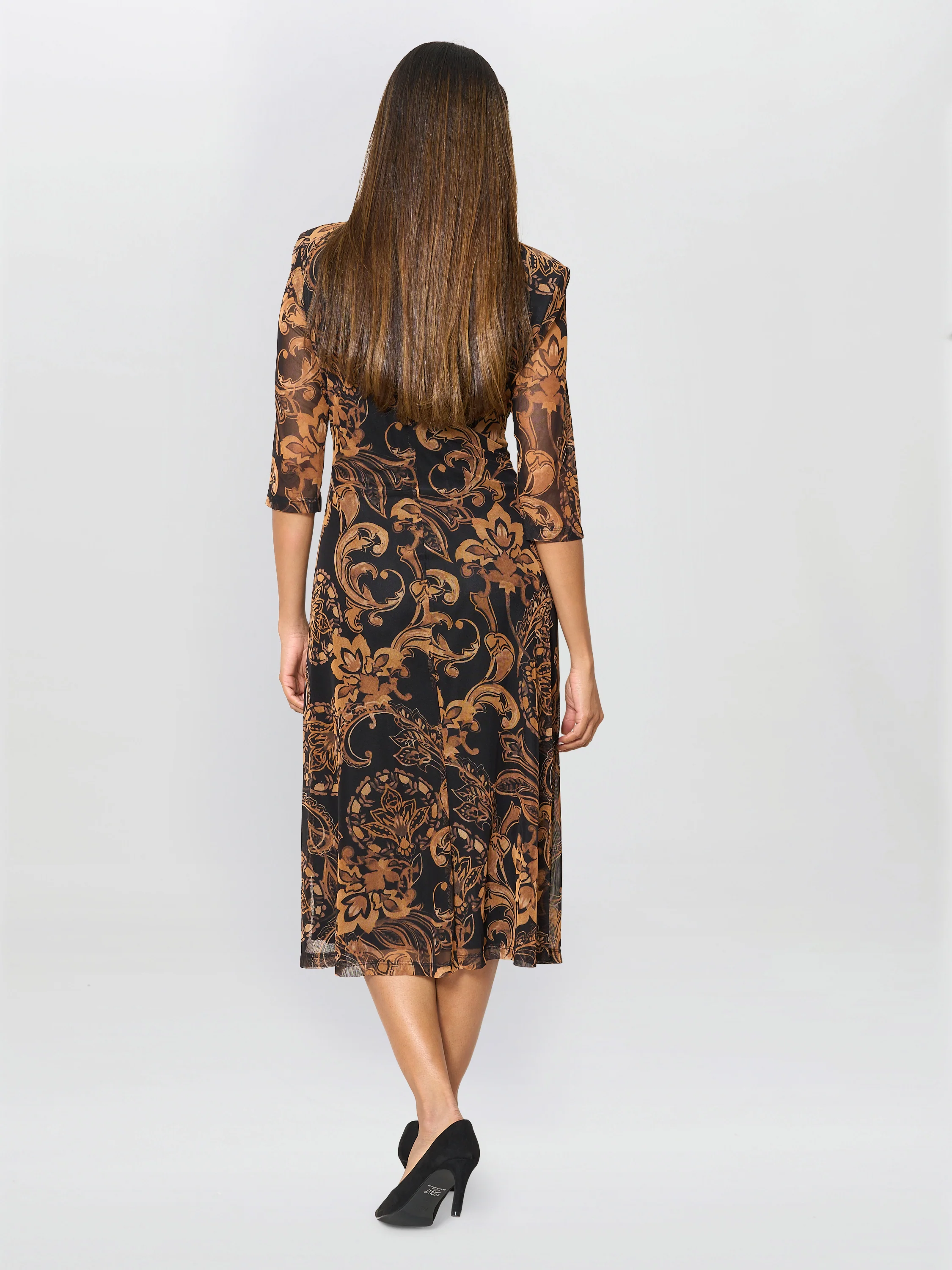 Yvette Burnt Bronze Midi Dress - Image 3