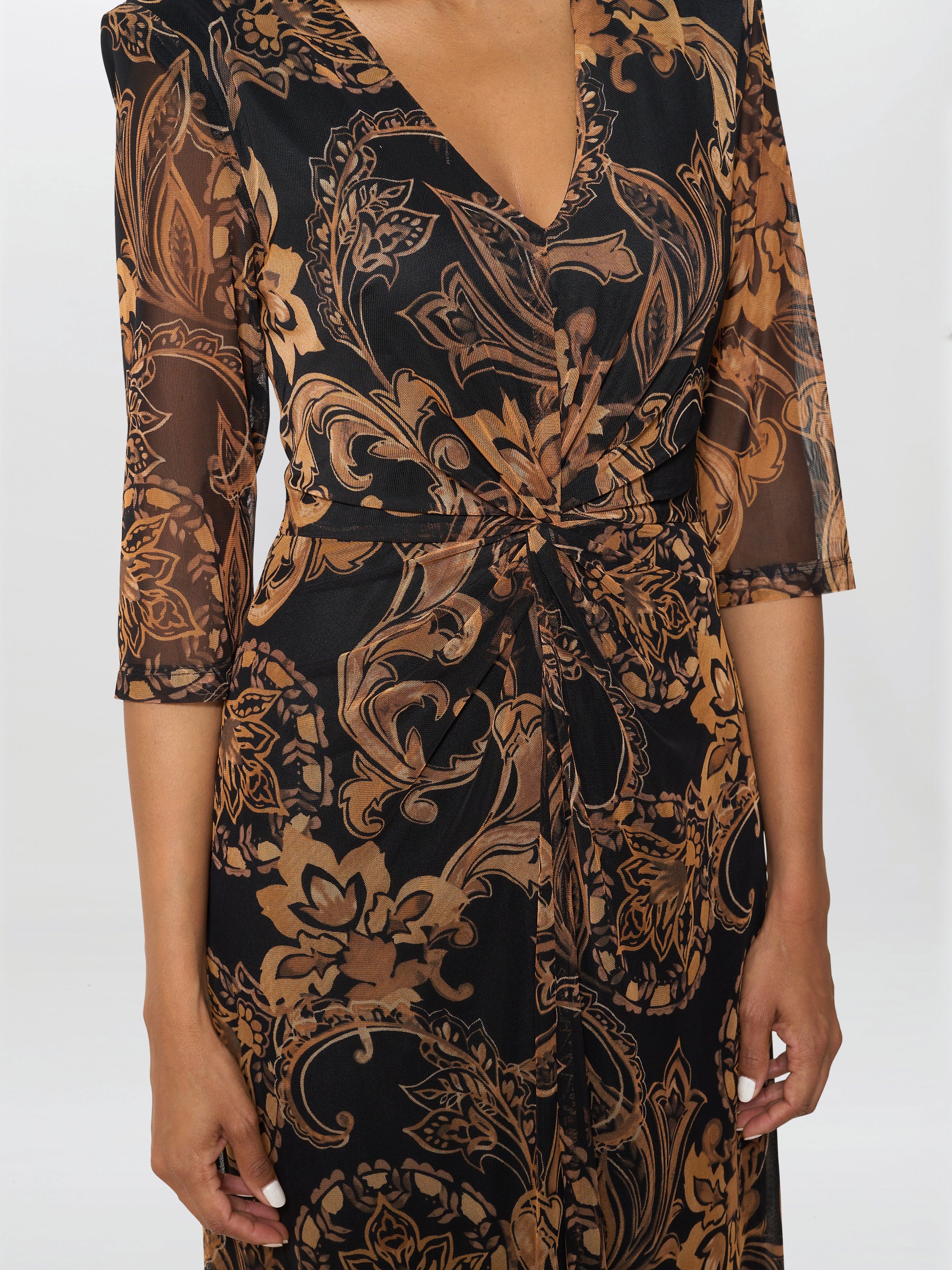 Yvette Burnt Bronze Midi Dress - Image 5
